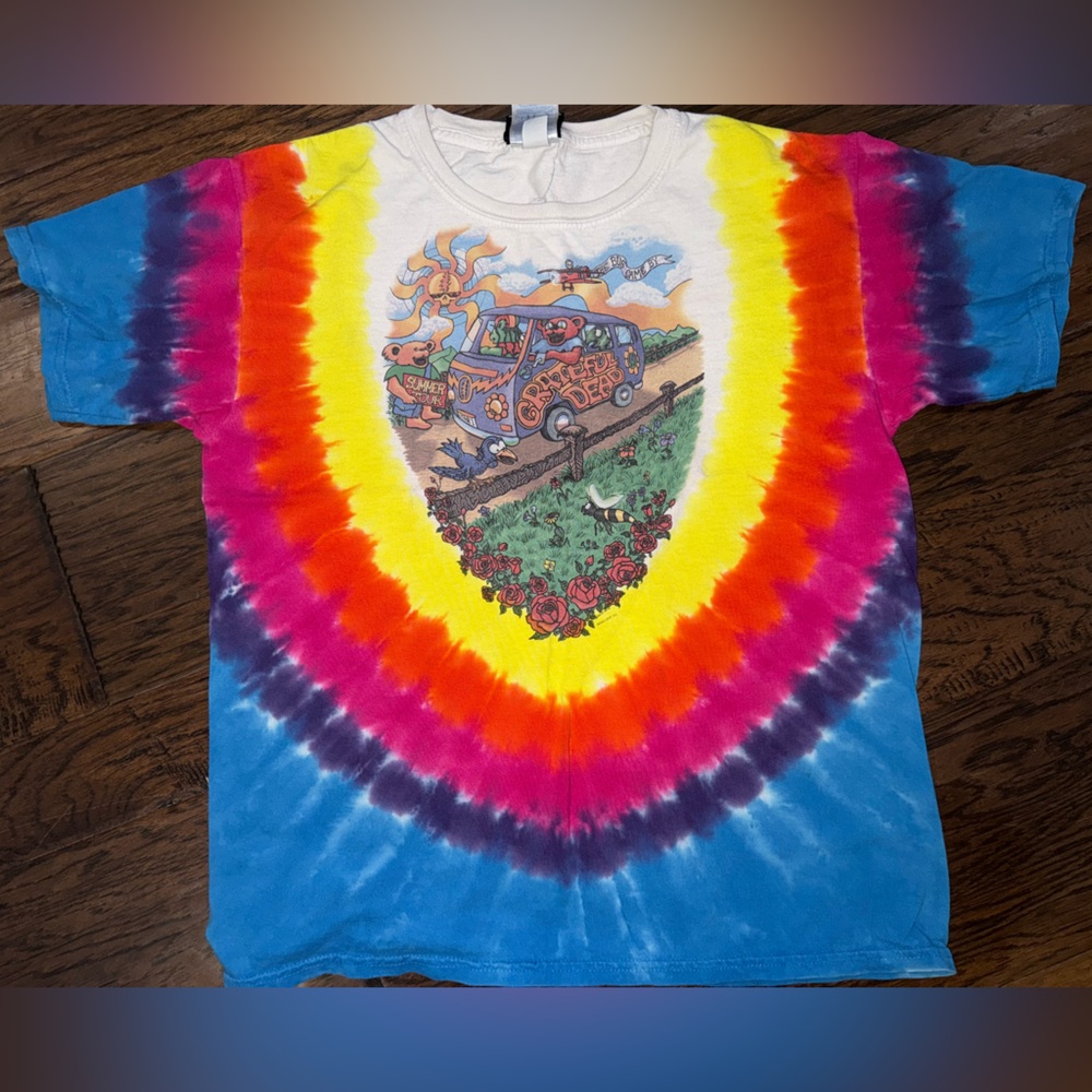 Vintage Grateful Dead - Summer Tour Bus/Bear, Tie Dye T Shirt Youth size Large